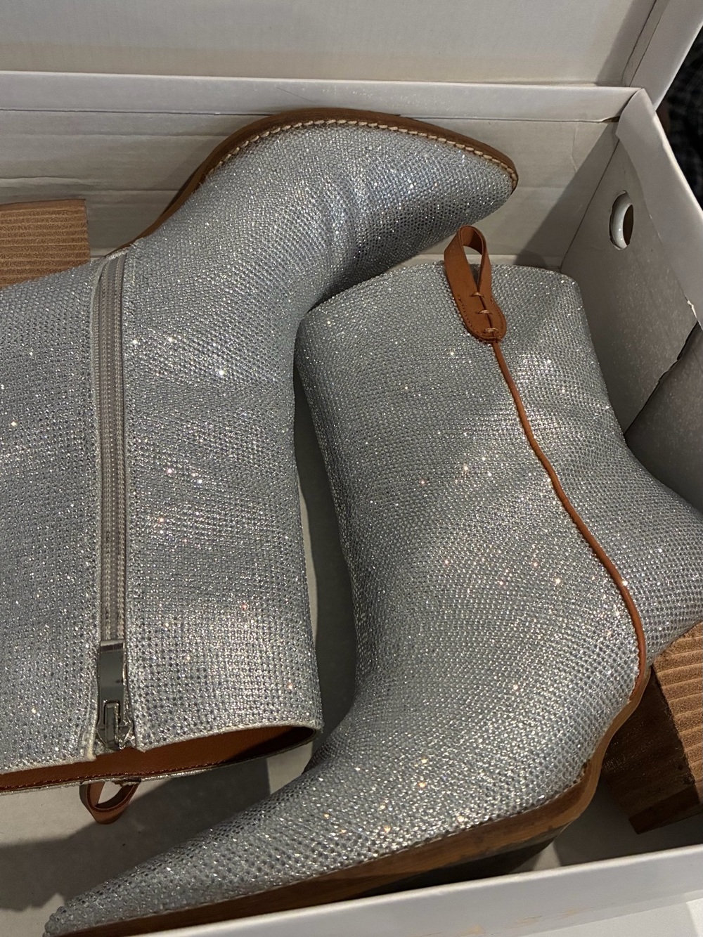 BEAST FASHION Silver Glitter Ankle Boots
